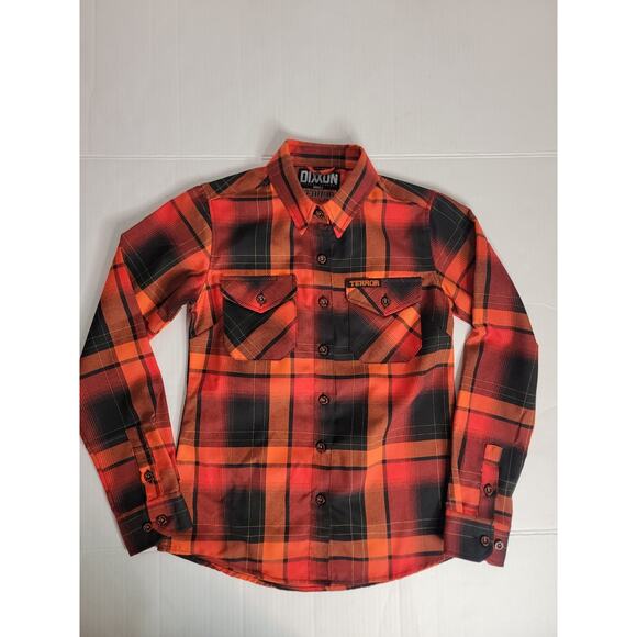 Dixxon Flannel ShirtMens S The Terror Lowest of the Low Red Plaid Button Down - Picture 1 of 9